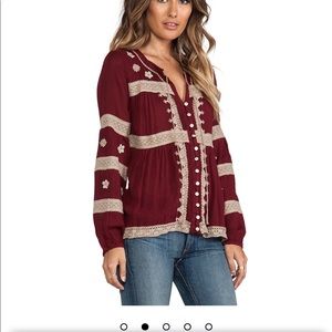 Free people- iris boho in deep cranberry